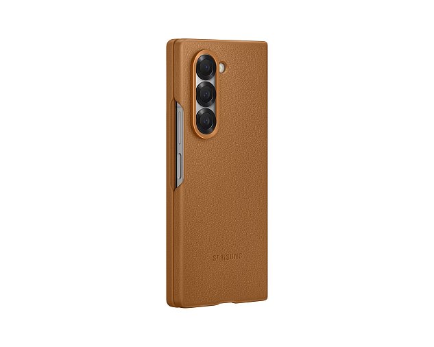 Samsung Ochranný kryt z veganské kůže pro Fold 6 Brown