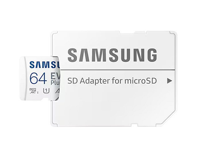 Samsung EVO Plus/micro SDXC/64GB/UHS-I U1 / Class 10/+ Adaptér/Bílá