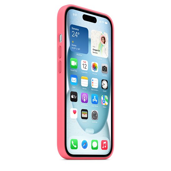 iPhone 15 Silicone Case with MS - Pink