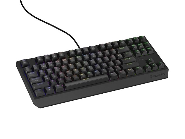 Genesis herní klávesnice THOR 230/TKL/RGB/Outemu Red/Drátová USB/US layout/Černá