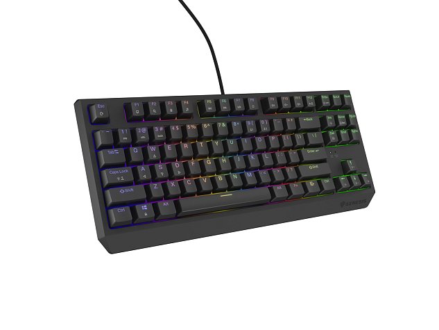 Genesis herní klávesnice THOR 230/TKL/RGB/Outemu Red/Drátová USB/US layout/Černá