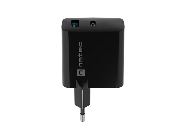 Univerzální USB nabíječka Natec RIBERA GaN 45W, 1X USB-A, 1X USB-C, černá