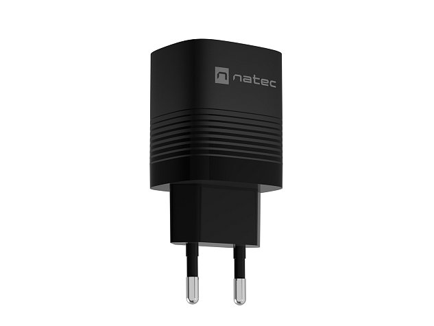 Univerzální USB nabíječka Natec RIBERA GaN 30 W, 1X USB-A, 1X USB-C, černá