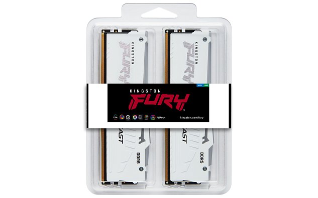 Kingston FURY Beast/DDR5/32GB/6800MHz/CL34/2x16GB/RGB/White