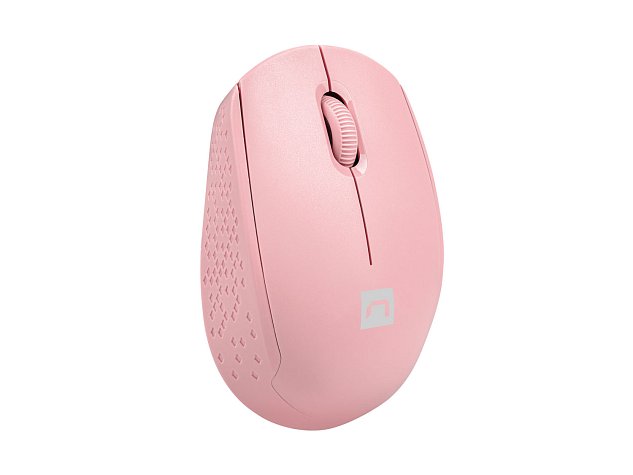 Myš Natec STORK/Kancelářská/Optická/1 600 DPI/Bezdrátová USB/Růžová