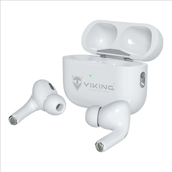 Bezdrátová Bluetooth sluchátka Viking AIR PLUS/ANC/BT/Bezdrát/Bílá