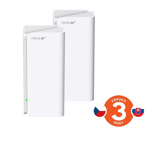 Tenda Nova MX21 Pro (2-pack) WiFi6E AX5700 Mesh Gigabit system, 6x GLAN/GWAN, WPA3, VPN, CZ app