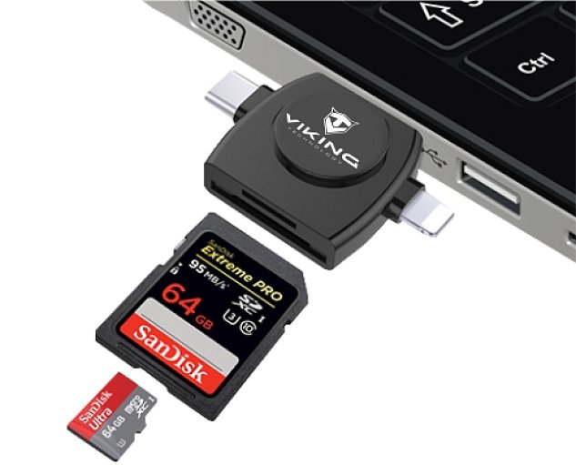 VIKING ČTEČKA PAMĚŤOVÝCH KARET V4 USB3.0 4V1 bílá