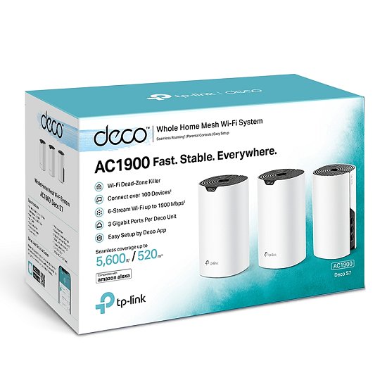 TP-Link AC1900 Whole-Home WiFi System Deco S7(3-pack)