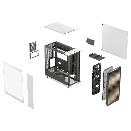 Fractal North XL/Midi Tower/Transpar./Bílá