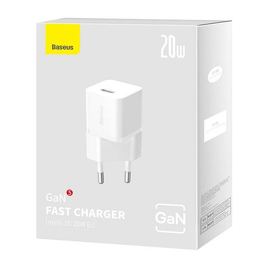 Baseus Rychlonabíječka do sítě GaN5 Mini 20W EU bílá