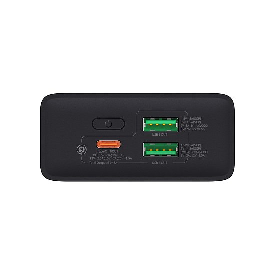 Baseus Adaman2 powerbanka 20000 mAh 30W 3xUSB/USB-C černá