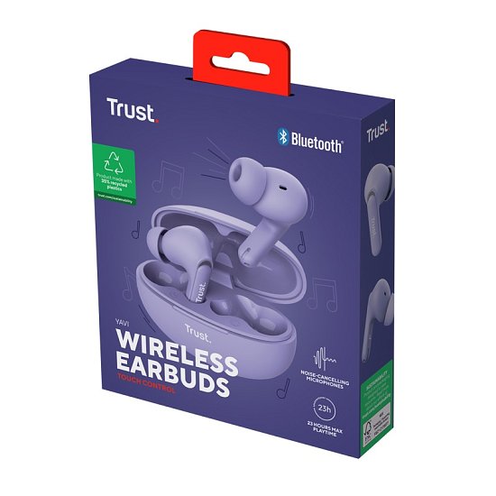 TRUST YAVI BT ENC EARBUDS PURPLE