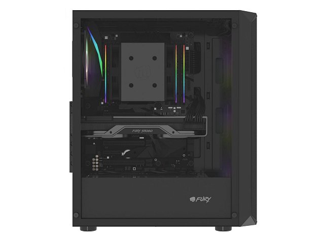 PC skříň Fury SHOBO/Midi Tower/Transpar./Černá