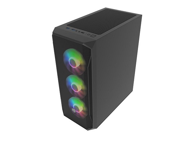 PC skříň Fury SHOBO/Midi Tower/Transpar./Černá