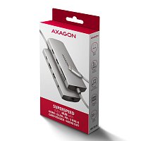 AXAGON HMC-8HLSA, USB 5Gbps hub, 3x USB-A, HDMI 4k/60Hz, RJ-45 GLAN, SD/microSD, audio, PD 100W