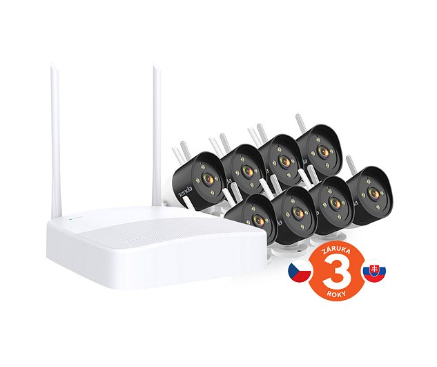 Tenda K8W-3TC - bezdrátový Wi-Fi kamerový set 2K (3MP), NVR + 8x IP kamera s LED, CZ aplikace