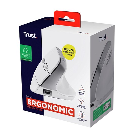 TRUST BAYO II ERGONOMIC WIRELESS MOUSE WHT