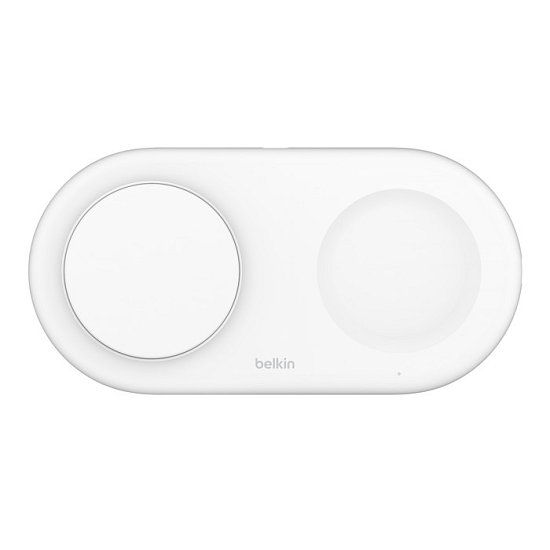 Belkin 2v1 Qi2 15W Magnetic Charging Pad, white