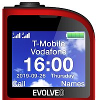 EVOLVEO EasyPhone FL, mobilní telefon pro seniory s nabíjecím stojánkem, červená