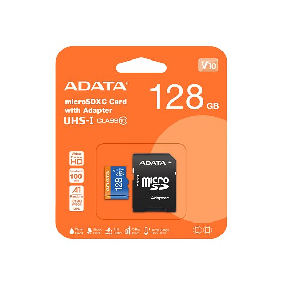 ADATA MicroSDXC 128GB UHS-I 100/25MB/s + adapter