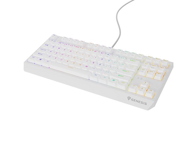 Genesis herní klávesnice THOR 230/TKL/RGB/Outemu Brown/Drátová USB/US layout/Bílá