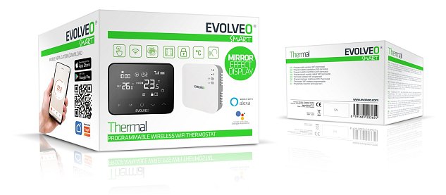 EVOLVEO Thermal, chytrý bezdrátový programovatelný termostat