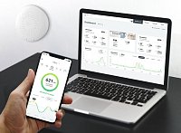 AirThings Wave plus - senzor kvality ovzduší, radonu, vlhkosti, teploty, VOC, CO2 a tlaku