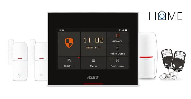 iGET HOME X5 - Inteligentní Wi-Fi/GSM alarm, v aplikaci i ovládání IP kamer a zásuvek, Android, iOS