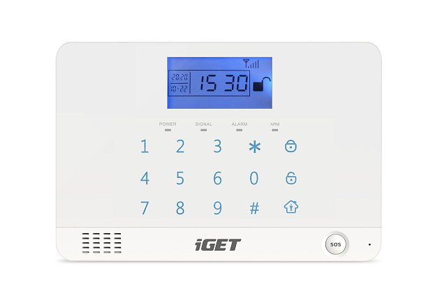 iGET SECURITY M3B - bezdrátový GSM alarm CZ, zasílá SMS/telefonuje,záložní baterie 8 hod,aplikace CZ