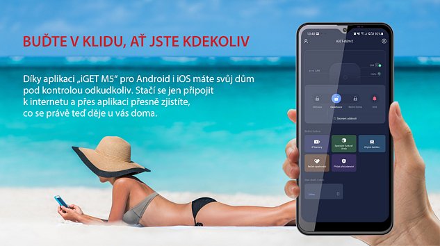 iGET SECURITY M5-4G Lite - Inteligentní 4G/WiFi/LAN alarm, ovládání IP kamer a zásuvek, Android, iOS