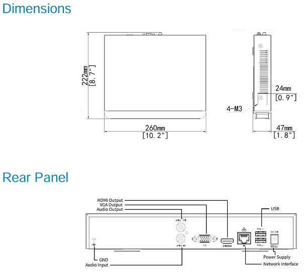 Uniview NVR301-04B-IQ, 4 kanály, max.IN:80Mbps/OUT:80Mbps, chytrá analytika SIP, UMD, 4K HDMI