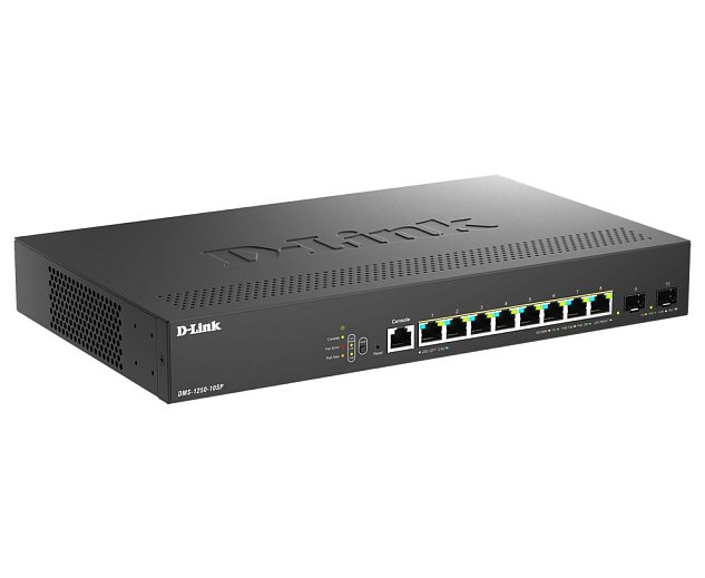 D-Link DMS-1250-10SP/E, 8x 2.5G BASE-T PoE, 2x 10G SFP+, 240W Smart Managed Switch