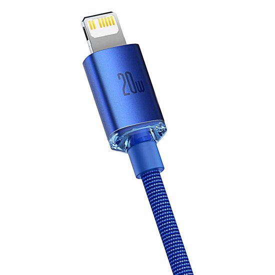 Baseus CAJY000203 Crystal Shine Series Datový Kabel USB-C - Lightning 20W 1,2m Blue