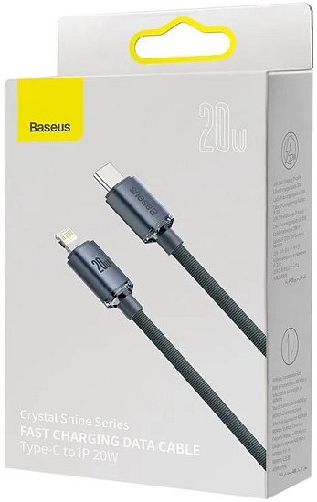 Baseus CAJY000201 Crystal Shine Series Datový Kabel USB-C - Lightning 20W 1,2m Black