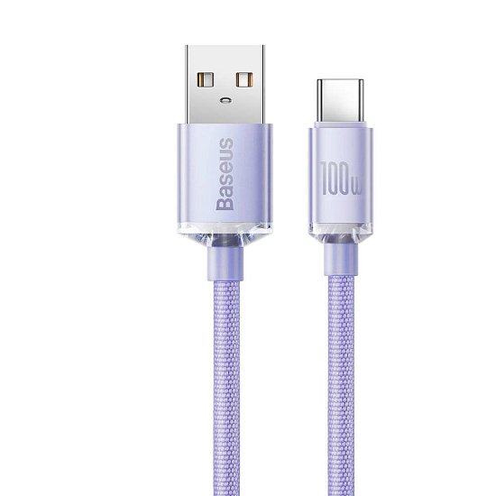 Baseus CAJY000505 Crystal Shine Series Datový Kabel USB - USB-C 100W 2m Purple