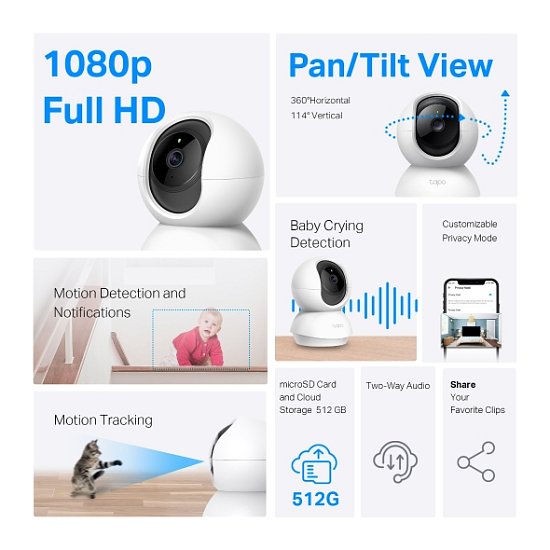 Tapo C200C Pan/Tilt Home Security Wi-Fi Camera