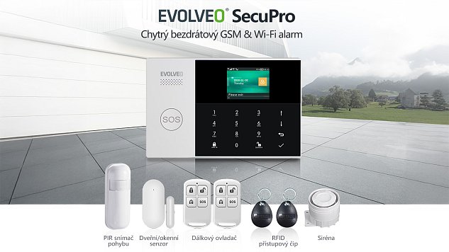 EVOLVEO SecuPro, chytrý bezdrátový GSM&Wi-Fi zabezpečovací systém