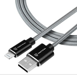 Tactical Fast Rope Aramid Cable USB-A/Lightning MFi 1m Grey