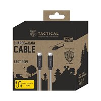 Tactical Fast Rope Aramid Cable USB-C/USB-C 100W 20V/5A 0.3m Grey