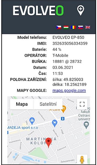 EVOLVEO EasyPhone ET, mobilní telefon pro seniory s nabíjecím stojánkem, červená