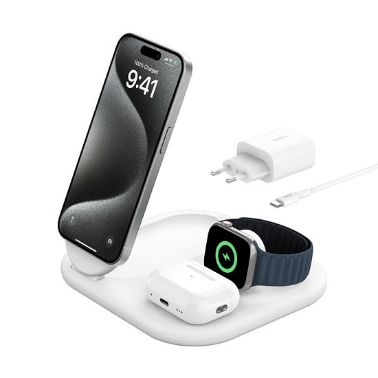 Belkin BOOST CHARGE Qi2 15w Magnetic 3in1, bílý