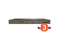 Tenda TEG3328F Gigabit L2 Managed Switch, 24x RJ45 1Gb/s, 4x SFP, STP, RSTP, MSTP, IGMP, VLAN, Rack