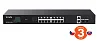 Tenda TEG1120P-16-150W PoE+ Gigabit switch 16x 1Gb/s PoE+ 802.3af/at + 2x SFP + 2x RJ45, 135W, Rack