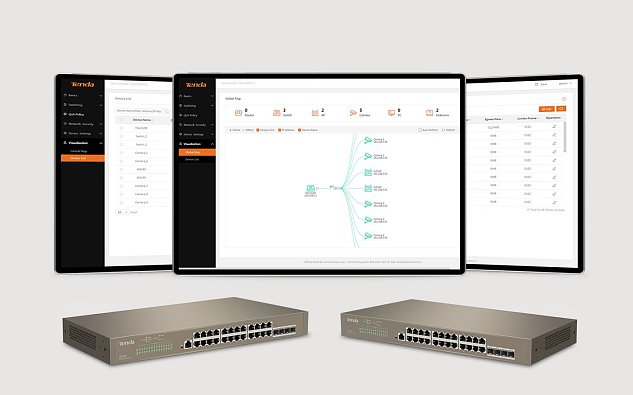 Tenda TEG3328F Gigabit L2 Managed Switch, 24x RJ45 1Gb/s, 4x SFP, STP, RSTP, MSTP, IGMP, VLAN, Rack