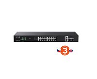 Tenda TEG1120P-16-150W PoE+ Gigabit switch 16x 1Gb/s PoE+ 802.3af/at + 2x SFP + 2x RJ45, 135W, Rack