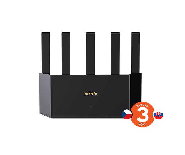 Tenda TX12L Pro AX3000 WiFi 6 Mesh Router, 1x GWAN, 3x GLAN, IPv6, 5x 6dBi, WPA 3, CZ app