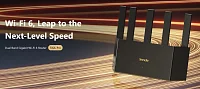 Tenda TX2L Pro AX1500 WiFi 6 Mesh Router, 1x GWAN, 3x GLAN, IPv6, 5x 6dBi anténa, WPA3, CZ App