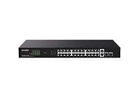 Tenda TEG1128P-24-410W PoE+ Gigabit switch 24x 1Gb/s PoE+ 802.3af/at + 2x SFP + 2x RJ45, 370W, Rack