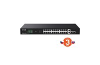 Tenda TEG1128P-24-250W PoE+ Gigabit switch 24x 1Gb/s PoE+ 802.3af/at + 2x SFP + 2x RJ45, 230W, Rack